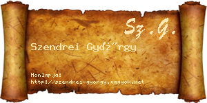 Szendrei György névjegykártya